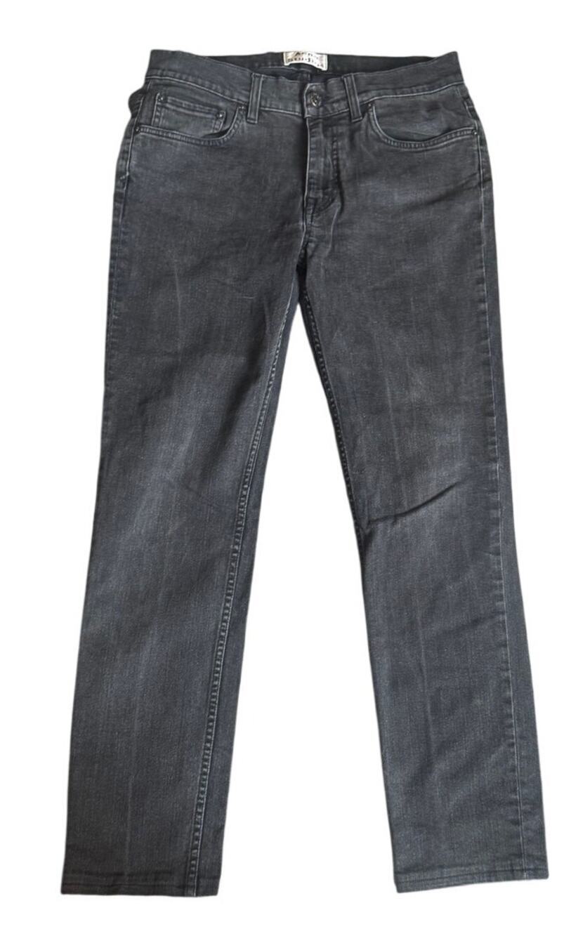 Acne Studios Ace Used Cash Black Slim Straight Jeans 31/30 Faded Stretch Denim